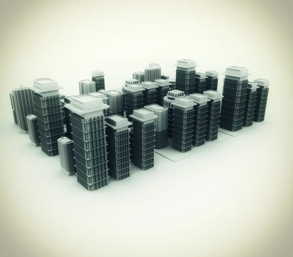 Modelo da cidade 3D — Fotografia de Stock