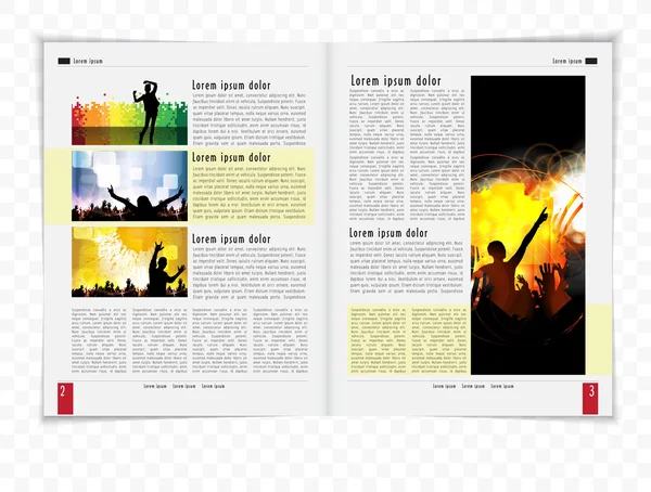 Mallen musikevenemang magazine — Stock vektor