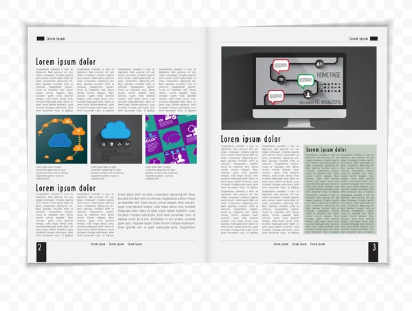 Layout de design para revista ou brochura — Vetor de Stock