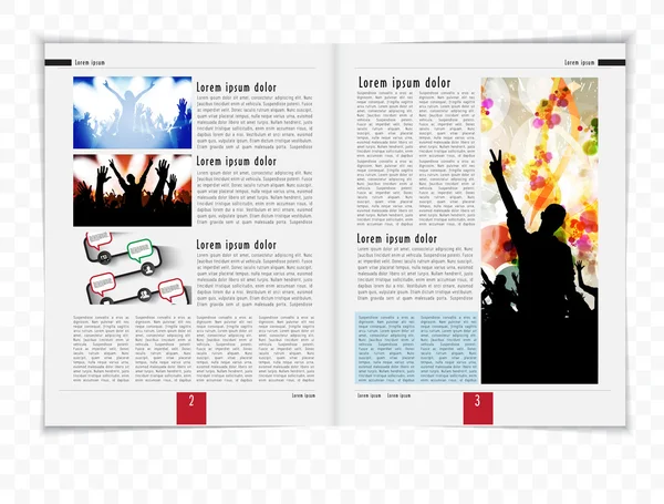 Revista de eventos de música de plantilla — Vector de stock