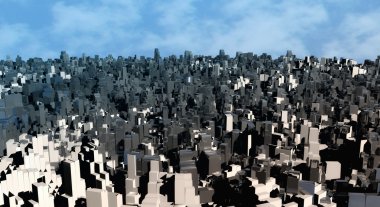 3D soyut blok şehir