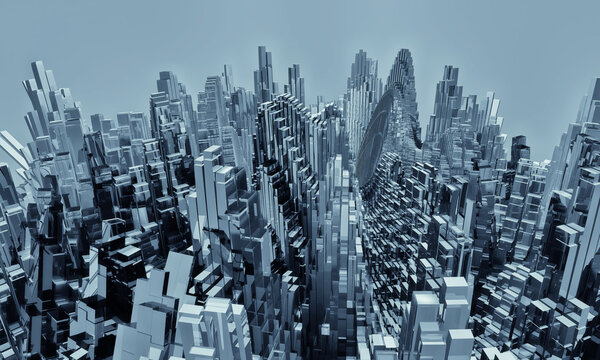 Abstract city made of cubes