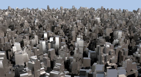 3D πόλη αφηρημένη μπλοκ — Φωτογραφία Αρχείου