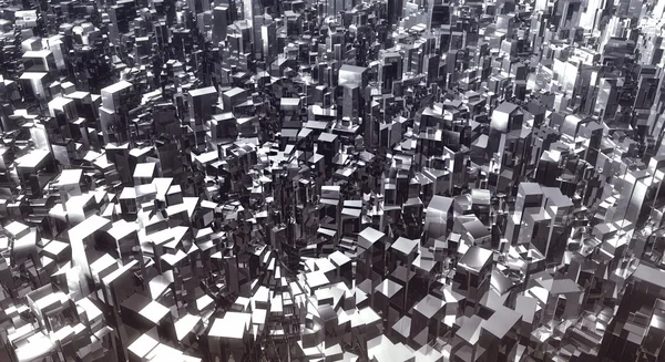 Ville abstraite faite de cubes — Photo