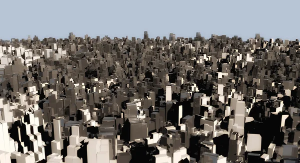 3次元抽象ブロック都市 — ストック写真