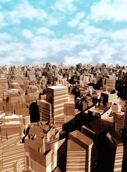 3D stad landschap — Stockfoto