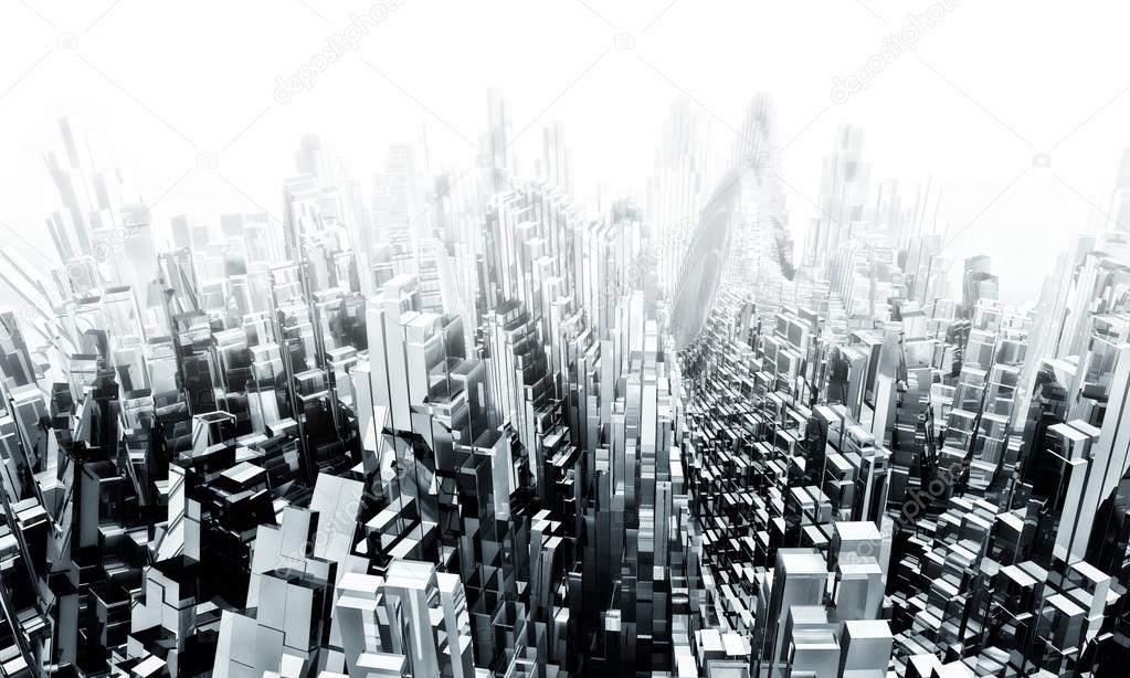 Abstract city made of cubes