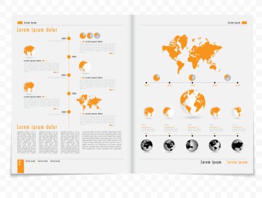 Düzen Infographic öğelerle dergisi