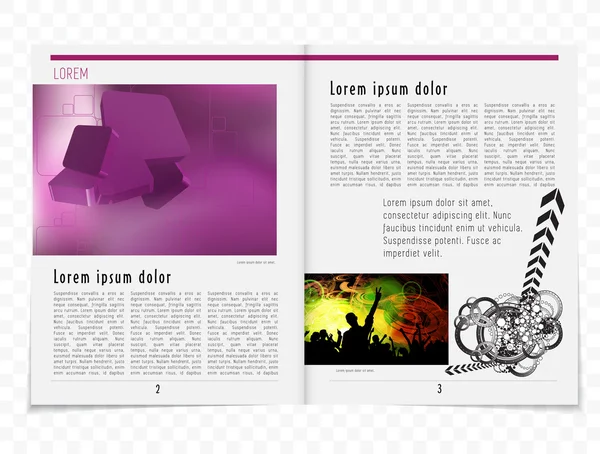 Revista de eventos de música de plantilla — Vector de stock