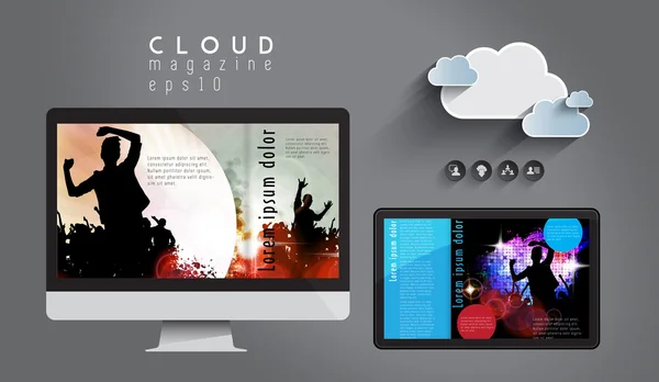 Mise en page e-magazine — Image vectorielle