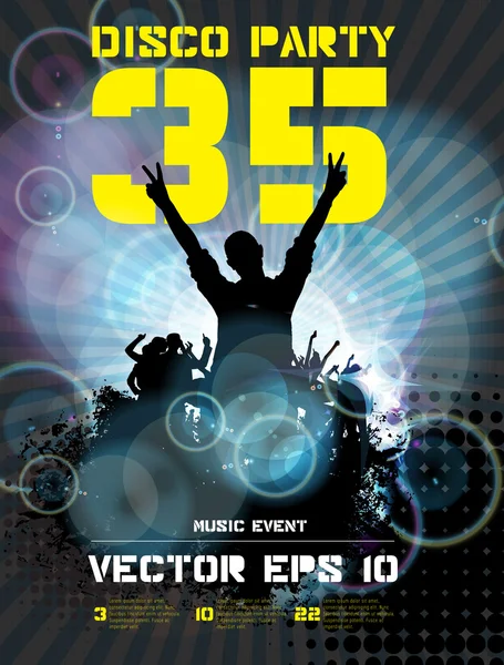 Póster para evento musical o fiesta disco — Vector de stock