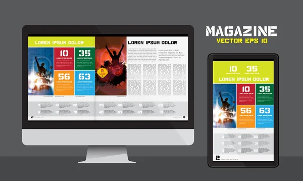 Layout magazine — Stock Vector