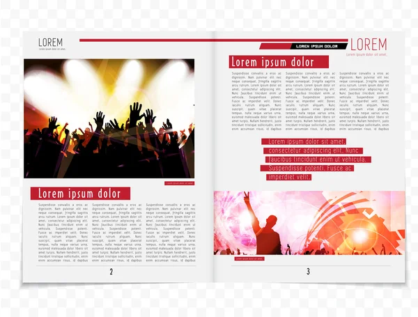 Revista de eventos de música de plantilla — Vector de stock