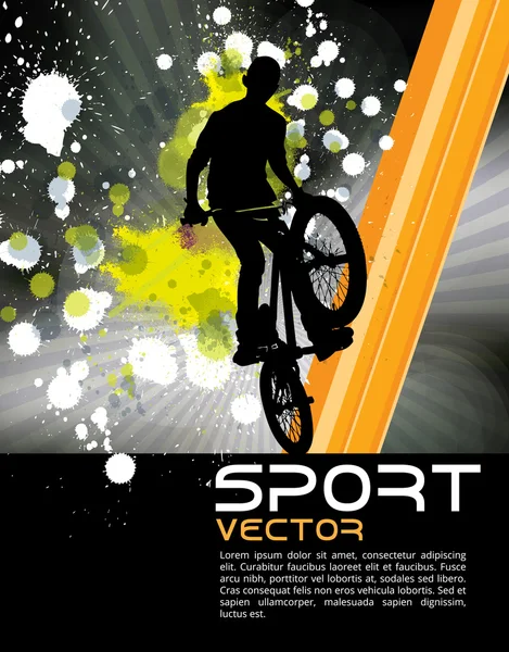 Motero en bicicleta — Vector de stock