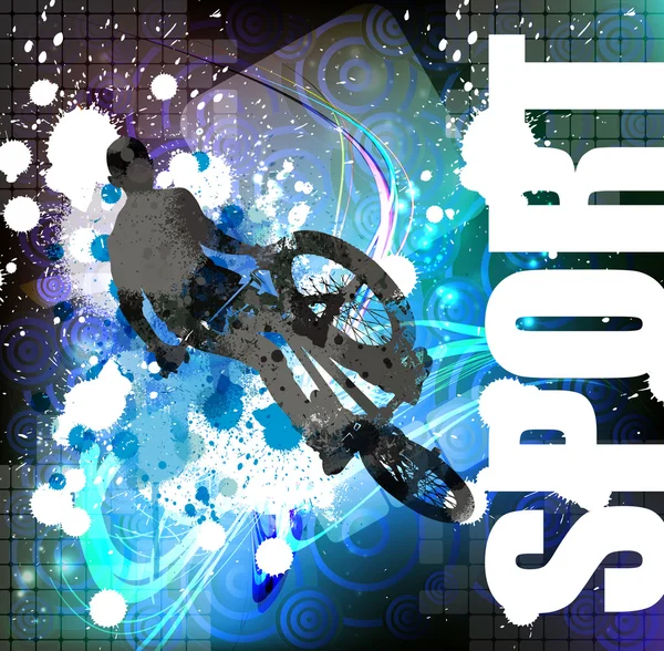 Motocycliste sur vélo — Image vectorielle