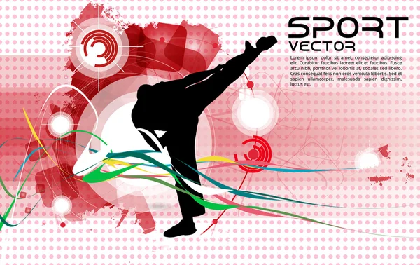 Man doen karate — Stockvector