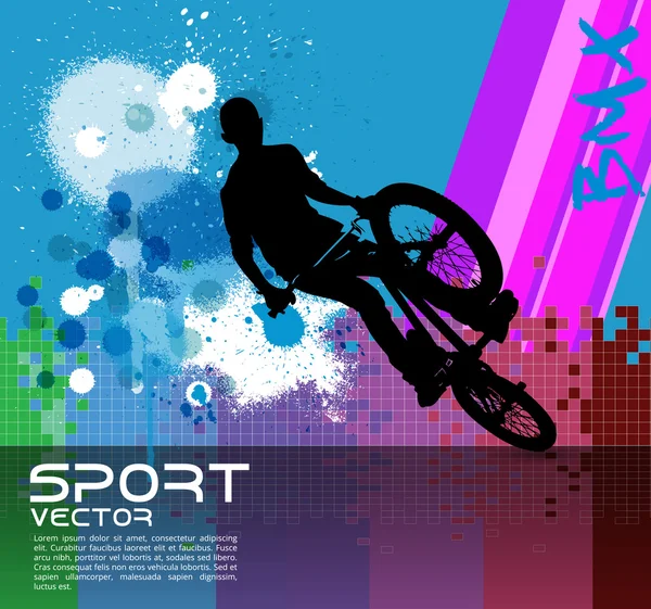 Biker op fiets — Stockvector