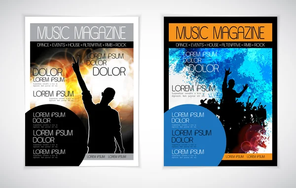 Cubiertas de revistas musicales — Vector de stock