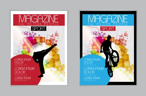 Couvertures de magazines sportifs — Image vectorielle