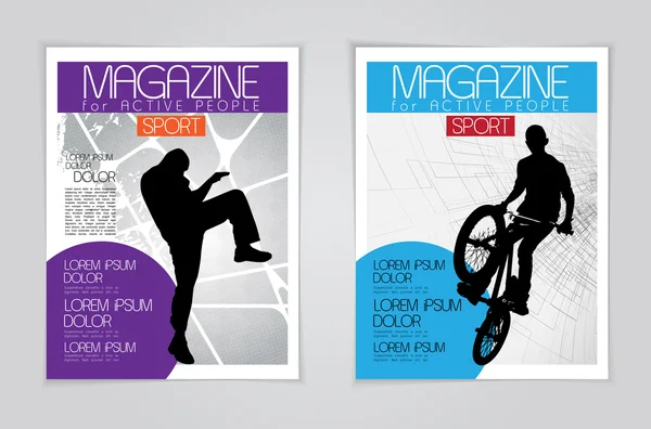 Couvertures de magazines sportifs — Image vectorielle