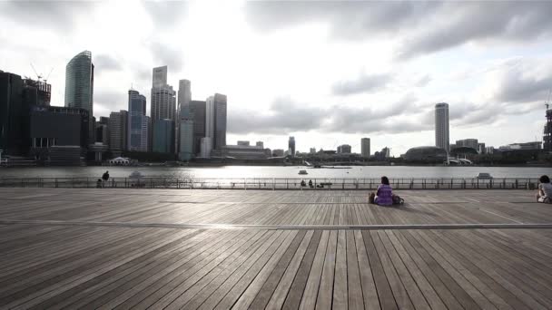 Singapore City across Marina Bay — Stock Video