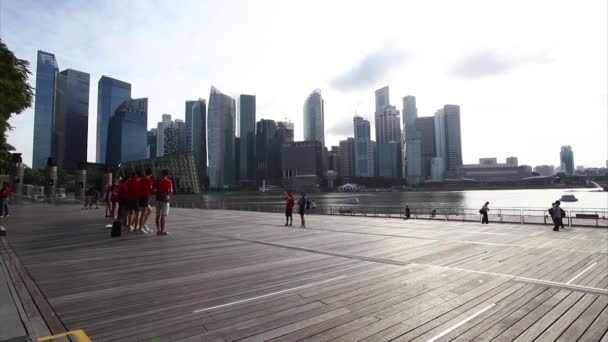 Singapore City across Marina Bay — Stock Video