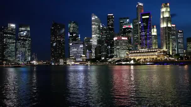 Singapore Stadt über Marina Bay — Stockvideo