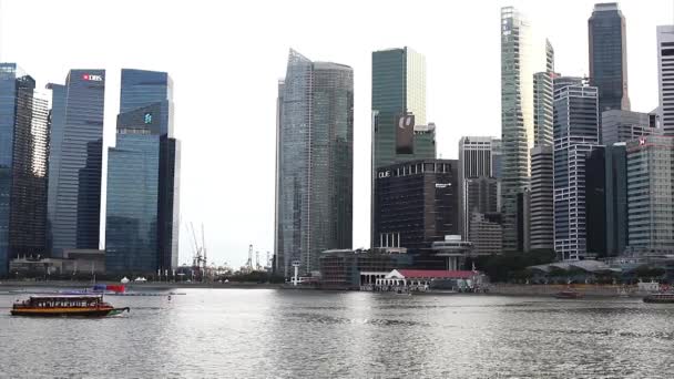 Singapore skyline van de stad — Stockvideo