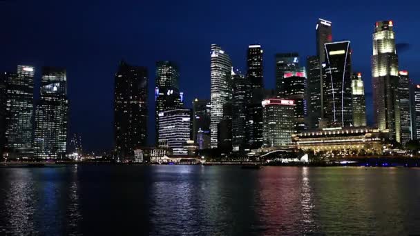 Singapore City over Marina Bay — Stockvideo