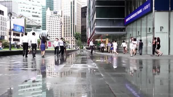 Människor i Singapore centrum — Stockvideo