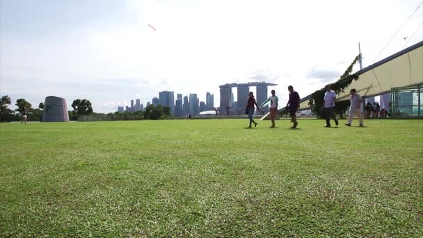 Personas en Singapore Marina Barrage — Vídeos de Stock