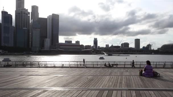 Singapore City across Marina Bay — Stock Video