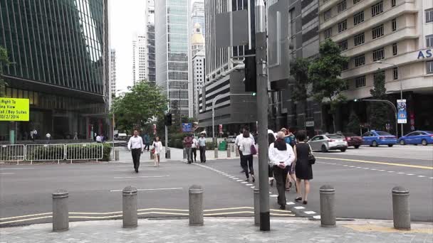 Menschen überqueren Straße — Stockvideo