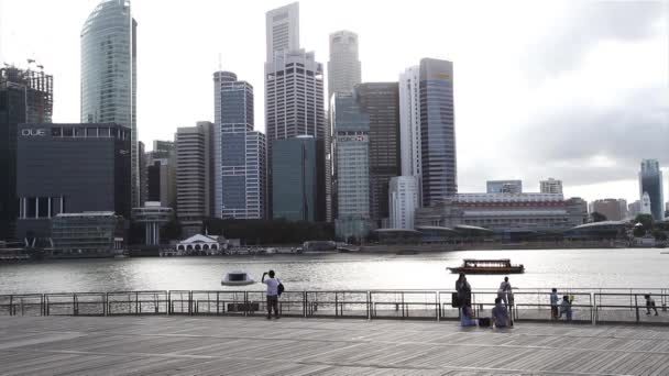 Singapur město přes Marina Bay — Stock video