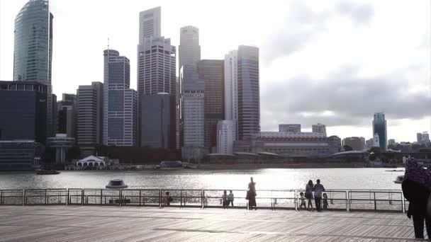 Singapore City across Marina Bay — Stock Video
