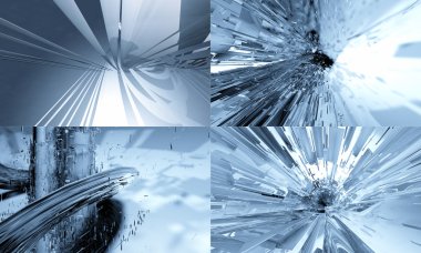 Set of blue steel backgrounds clipart
