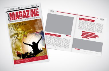 Musical magazine layout clipart
