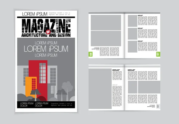 Architecture magazine layout — Stock Vector