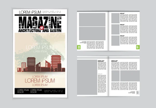 Architecture magazine layout — Stock Vector