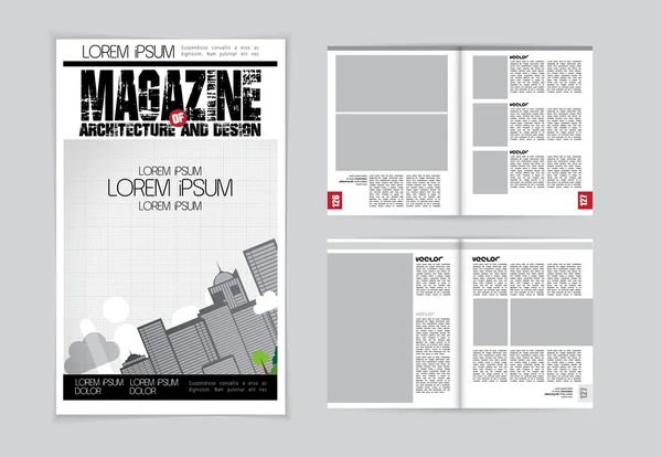 Architecture magazine layout — Stock Vector