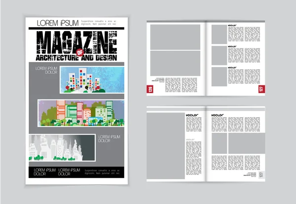 Layout der Architekturzeitschrift — Stockvektor