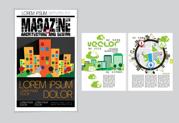 Architecture magazine layout — Stock Vector