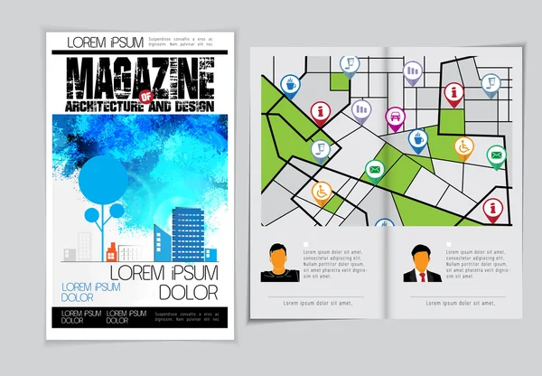 Architecture magazine layout — Stock Vector