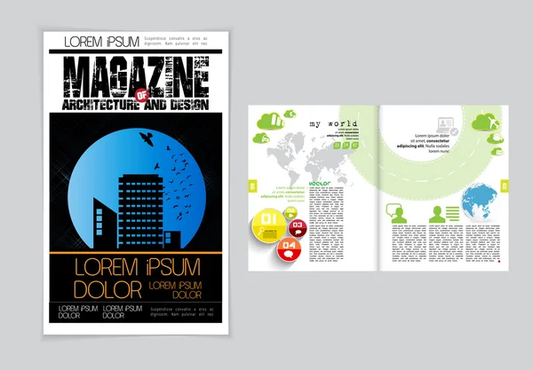 Architecture magazine layout — Stock Vector