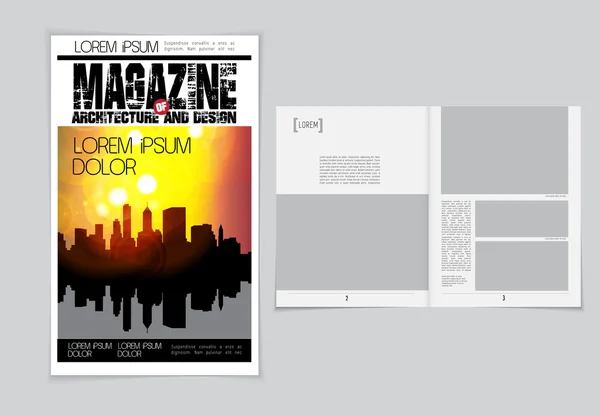 Architecture magazine layout — Stock Vector