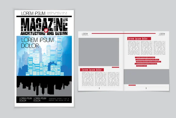 Layout der Architekturzeitschrift — Stockvektor