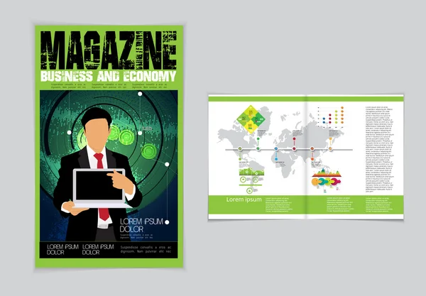 Business magazine lay-out — Stockvector