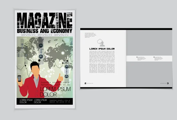 Business magazine lay-out — Stockvector