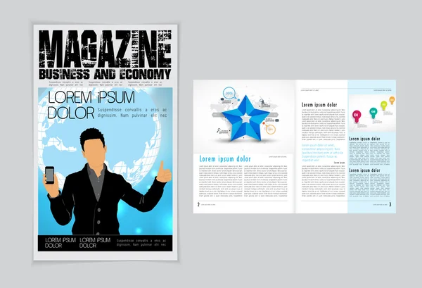 Business magazine lay-out — Stockvector