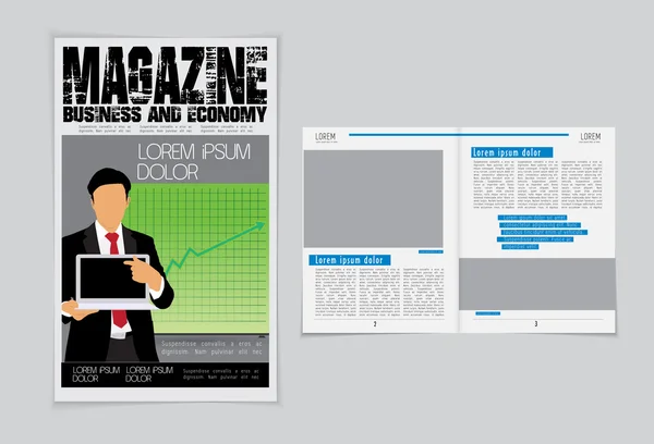 Tata letak majalah bisnis - Stok Vektor